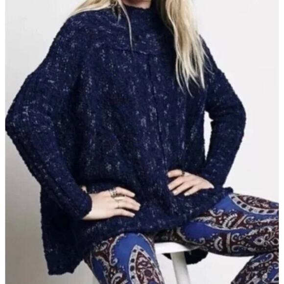 FREE PEOPLE NIGHTINGALE CHUNKY BOXY KNIT SWEATER SIZE M - Picture 2 of 9